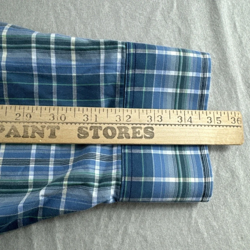 Tommy Bahama Silk Blend Shirt Mens 2XLB Blue Plaid Long Sleeve Button Up Preppy